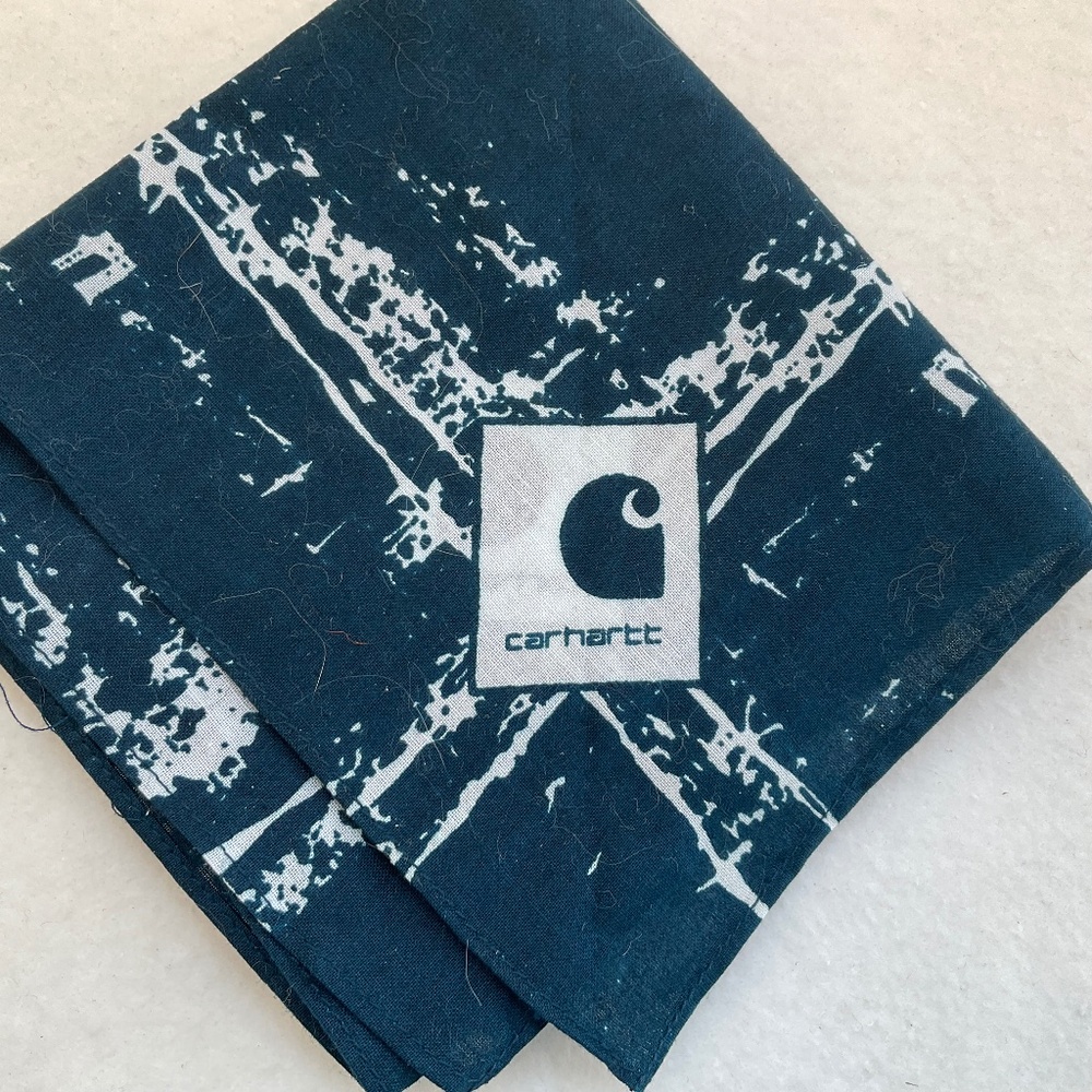 SALE ‼️CARHARTT “WORK STRONG” NAVY BLUE COTTON BANDANA WORK WEAR NWT